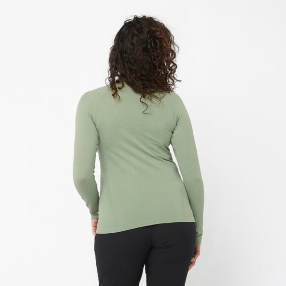 Salomon SNTIAL WARM Women's Long Sleeve Top Lily Pad Size Large - Picture 2 of 12